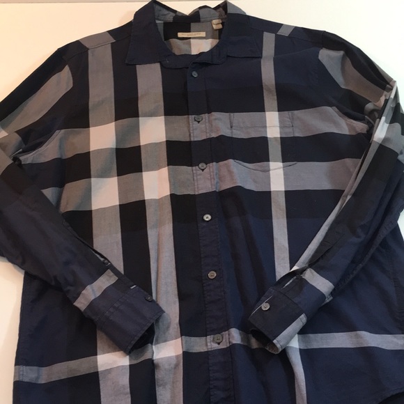 mens navy burberry shirt